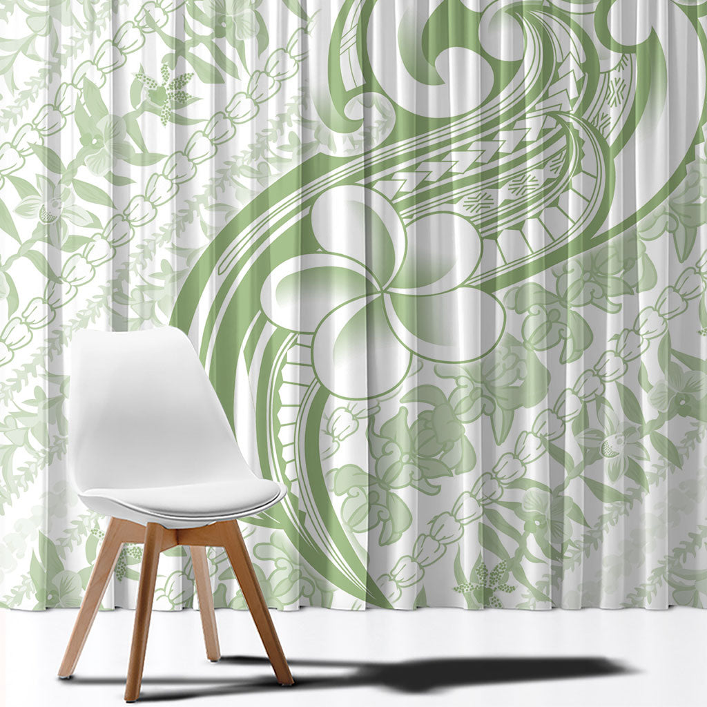 Hawaii Plumeria Lokelani Pikake Lei Window Curtain Oma'oma'o Polynesian Tattoo LT9 - Polynesian Pride