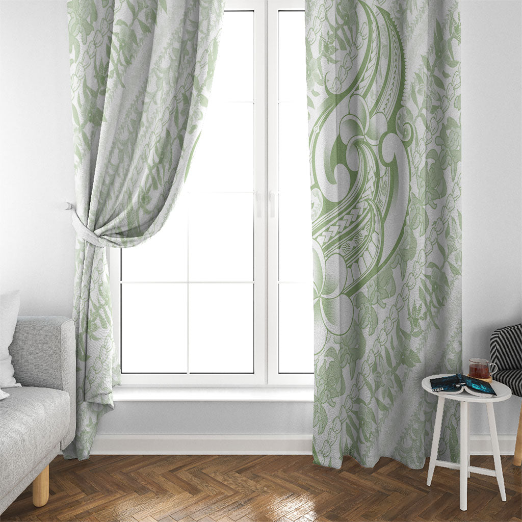 Hawaii Plumeria Lokelani Pikake Lei Window Curtain Oma'oma'o Polynesian Tattoo LT9 - Polynesian Pride