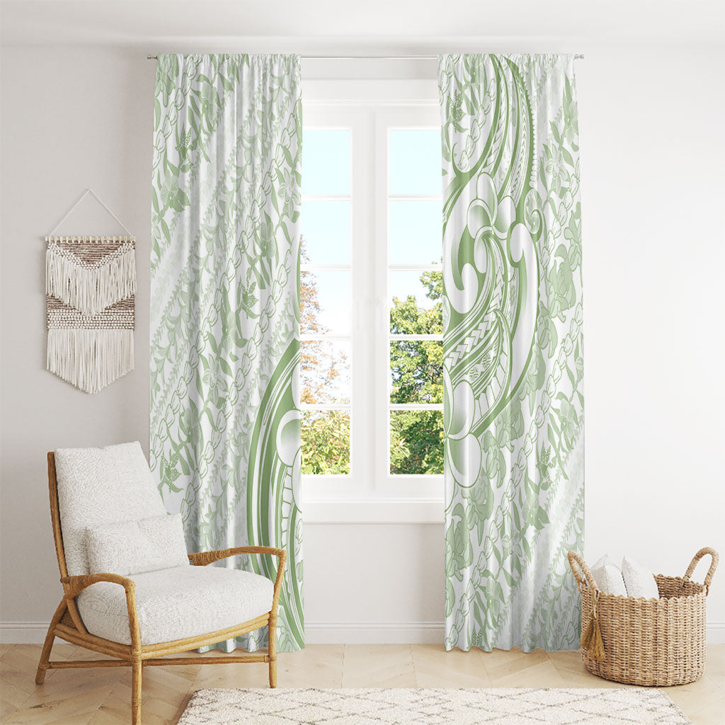 Hawaii Plumeria Lokelani Pikake Lei Window Curtain Oma'oma'o Polynesian Tattoo LT9 - Polynesian Pride