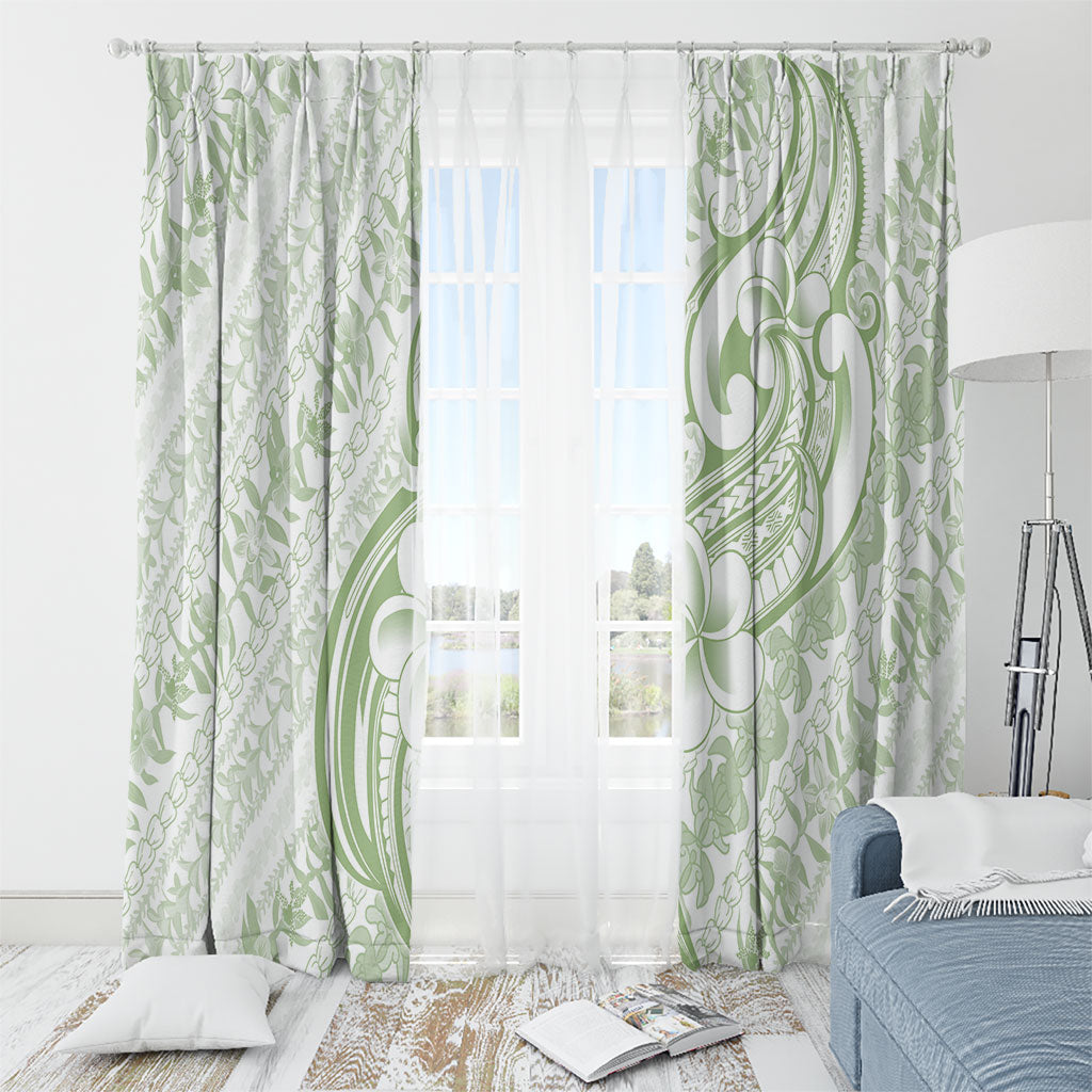 Hawaii Plumeria Lokelani Pikake Lei Window Curtain Oma'oma'o Polynesian Tattoo LT9 - Polynesian Pride