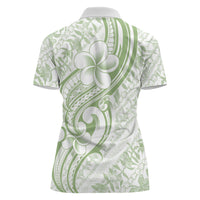 Hawaii Plumeria Lokelani Pikake Lei Women Polo Shirt Oma'oma'o Polynesian Tattoo