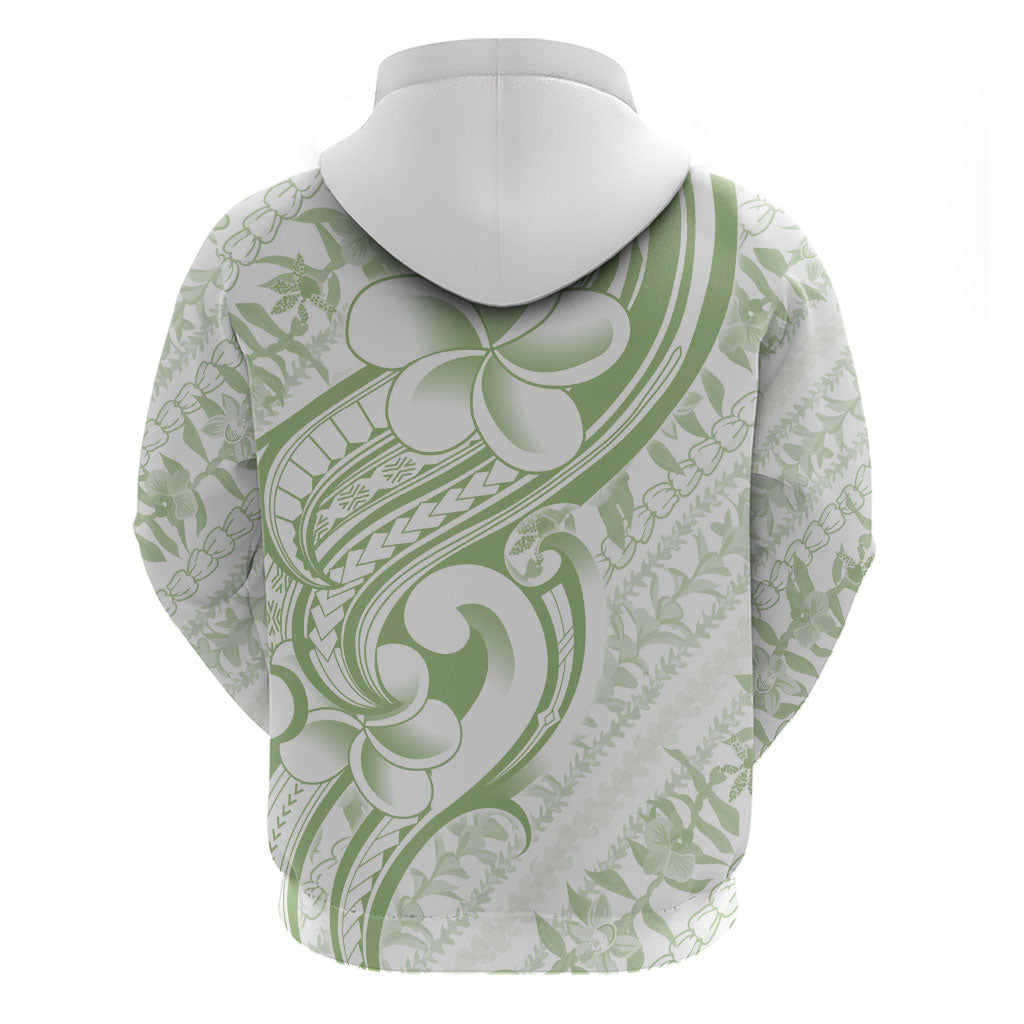 Hawaii Plumeria Lokelani Pikake Lei Zip Hoodie Oma'oma'o Polynesian Tattoo