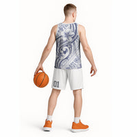 Hawaii Plumeria Lokelani Pikake Lei Basketball Jersey Navy Blue Polynesian Tattoo LT9 - Polynesian Pride
