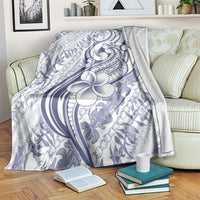 Hawaii Plumeria Lokelani Pikake Lei Blanket Navy Blue Polynesian Tattoo LT9 Navy Blue - Polynesian Pride