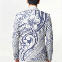 Hawaii Plumeria Lokelani Pikake Lei Blazer Navy Blue Polynesian Tattoo LT9 - Polynesian Pride