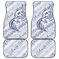 Hawaii Plumeria Lokelani Pikake Lei Car Mats Navy Blue Polynesian Tattoo