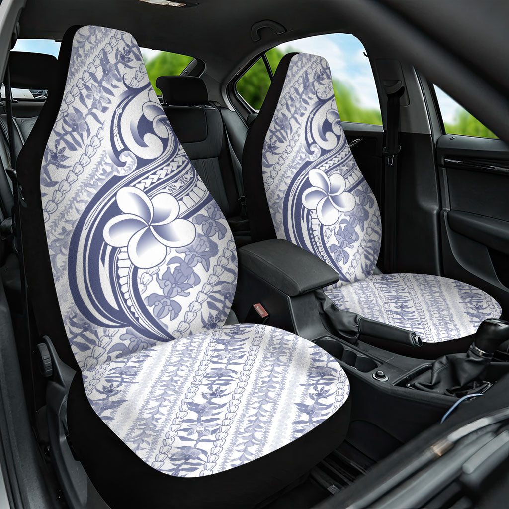 Hawaii Plumeria Lokelani Pikake Lei Car Seat Cover Navy Blue Polynesian Tattoo LT9 One Size Navy Blue - Polynesian Pride