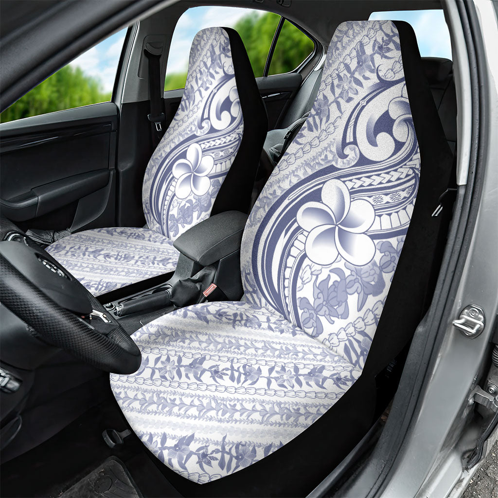 Hawaii Plumeria Lokelani Pikake Lei Car Seat Cover Navy Blue Polynesian Tattoo LT9 - Polynesian Pride