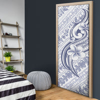 Hawaii Plumeria Lokelani Pikake Lei Door Cover Navy Blue Polynesian Tattoo LT9 - Polynesian Pride