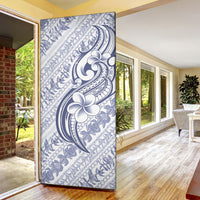 Hawaii Plumeria Lokelani Pikake Lei Door Cover Navy Blue Polynesian Tattoo LT9 - Polynesian Pride