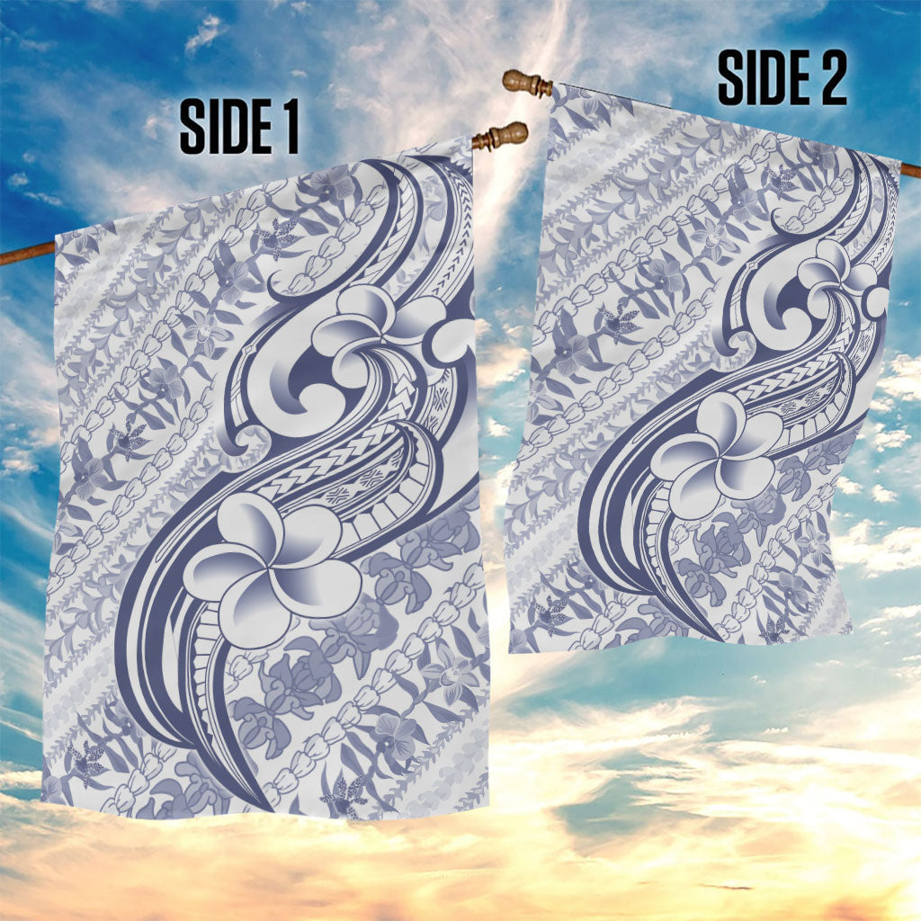 Hawaii Plumeria Lokelani Pikake Lei Garden Flag Navy Blue Polynesian Tattoo LT9 - Polynesian Pride