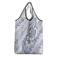 Hawaii Plumeria Lokelani Pikake Lei Grocery Bag Navy Blue Polynesian Tattoo LT9 - Polynesian Pride