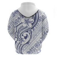 Hawaii Plumeria Lokelani Pikake Lei Hoodie Navy Blue Polynesian Tattoo LT9 - Polynesian Pride