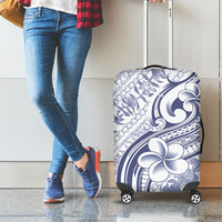 Hawaii Plumeria Lokelani Pikake Lei Luggage Cover Navy Blue Polynesian Tattoo LT9 - Polynesian Pride