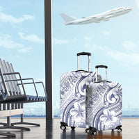 Hawaii Plumeria Lokelani Pikake Lei Luggage Cover Navy Blue Polynesian Tattoo LT9 - Polynesian Pride