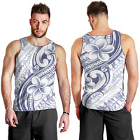 Hawaii Plumeria Lokelani Pikake Lei Men Tank Top Navy Blue Polynesian Tattoo LT9 - Polynesian Pride