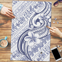 Hawaii Plumeria Lokelani Pikake Lei Puzzle Navy Blue Polynesian Tattoo LT9 Navy Blue - Polynesian Pride
