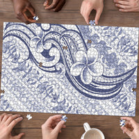Hawaii Plumeria Lokelani Pikake Lei Puzzle Navy Blue Polynesian Tattoo LT9 - Polynesian Pride