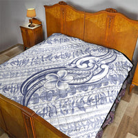 Hawaii Plumeria Lokelani Pikake Lei Quilt Navy Blue Polynesian Tattoo