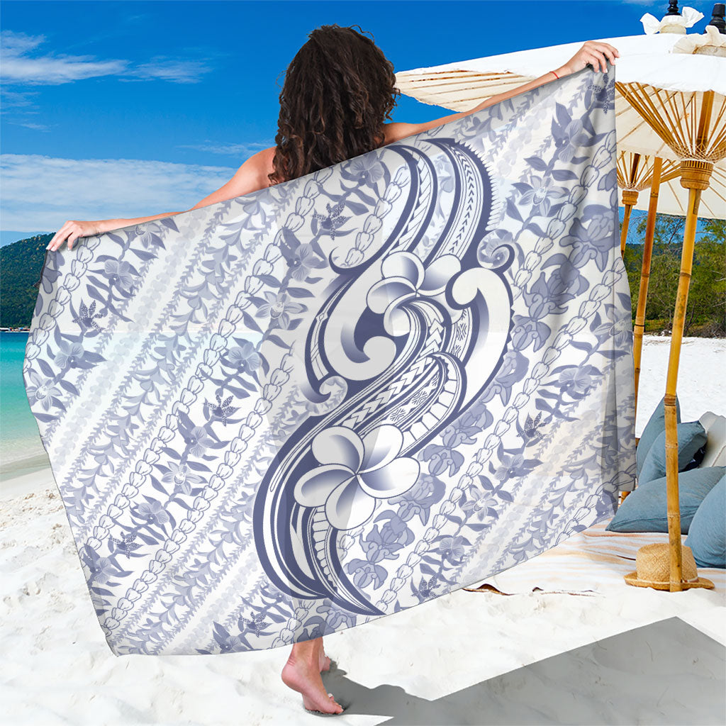 Hawaii Plumeria Lokelani Pikake Lei Sarong Navy Blue Polynesian Tattoo LT9 One Size 44 x 66 inches Navy Blue - Polynesian Pride