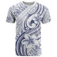 Hawaii Plumeria Lokelani Pikake Lei T Shirt Navy Blue Polynesian Tattoo LT9 Navy Blue - Polynesian Pride