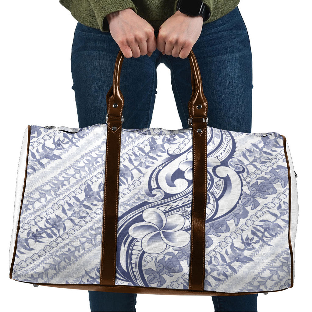 Hawaii Plumeria Lokelani Pikake Lei Travel Bag Navy Blue Polynesian Tattoo LT9 Navy Blue - Polynesian Pride