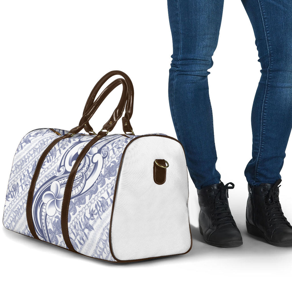 Hawaii Plumeria Lokelani Pikake Lei Travel Bag Navy Blue Polynesian Tattoo LT9 - Polynesian Pride