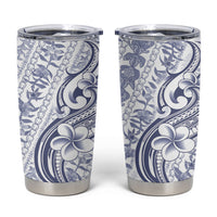 Hawaii Plumeria Lokelani Pikake Lei Tumbler Cup Navy Blue Polynesian Tattoo LT9 Navy Blue - Polynesian Pride