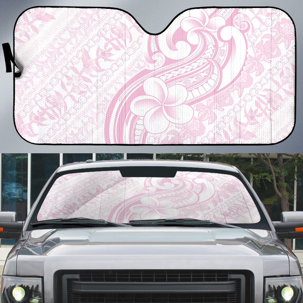 Hawaii Plumeria Lokelani Pikake Lei Auto Sun Shade Poni Mama Polynesian Tattoo LT9 Pink - Polynesian Pride