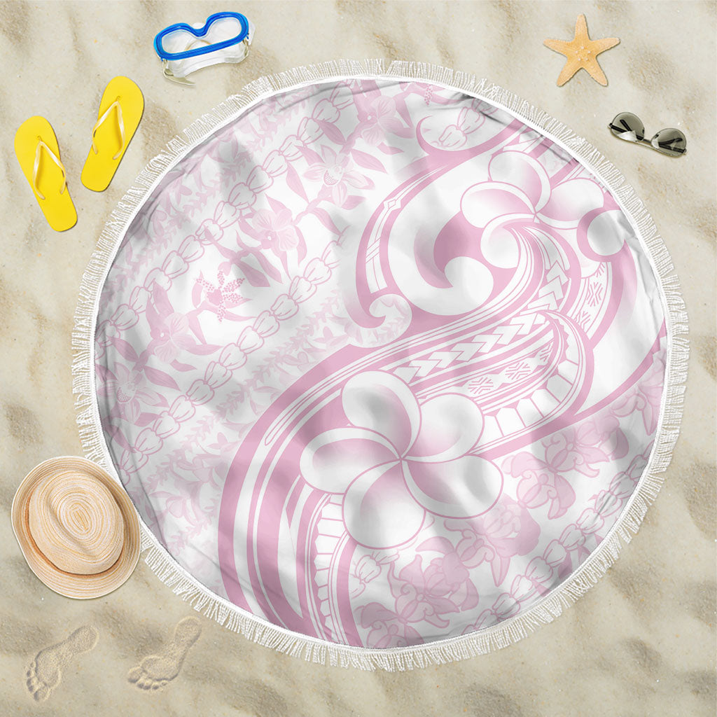 Hawaii Plumeria Lokelani Pikake Lei Beach Blanket Poni Mama Polynesian Tattoo LT9 One Size 150cm Pink - Polynesian Pride