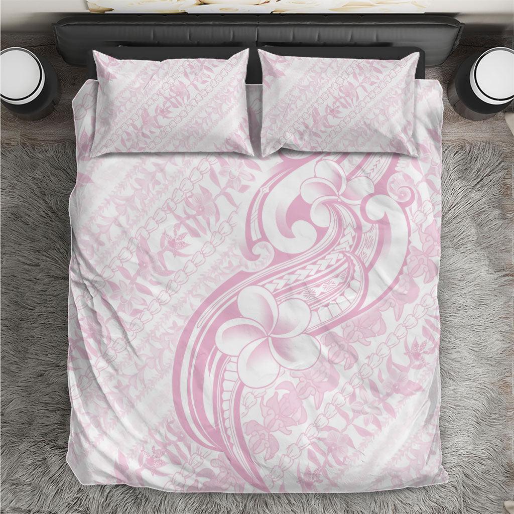 Hawaii Plumeria Lokelani Pikake Lei Bedding Set Poni Mama Polynesian Tattoo LT9 Pink - Polynesian Pride