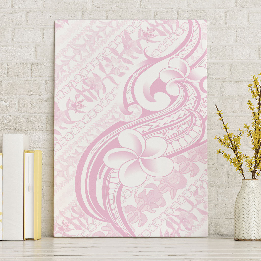 Hawaii Plumeria Lokelani Pikake Lei Canvas Wall Art Poni Mama Polynesian Tattoo LT9 Without Frame Pink - Polynesian Pride