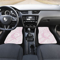 Hawaii Plumeria Lokelani Pikake Lei Car Mats Poni Mama Polynesian Tattoo LT9 Set 2pcs - Front Pink - Polynesian Pride