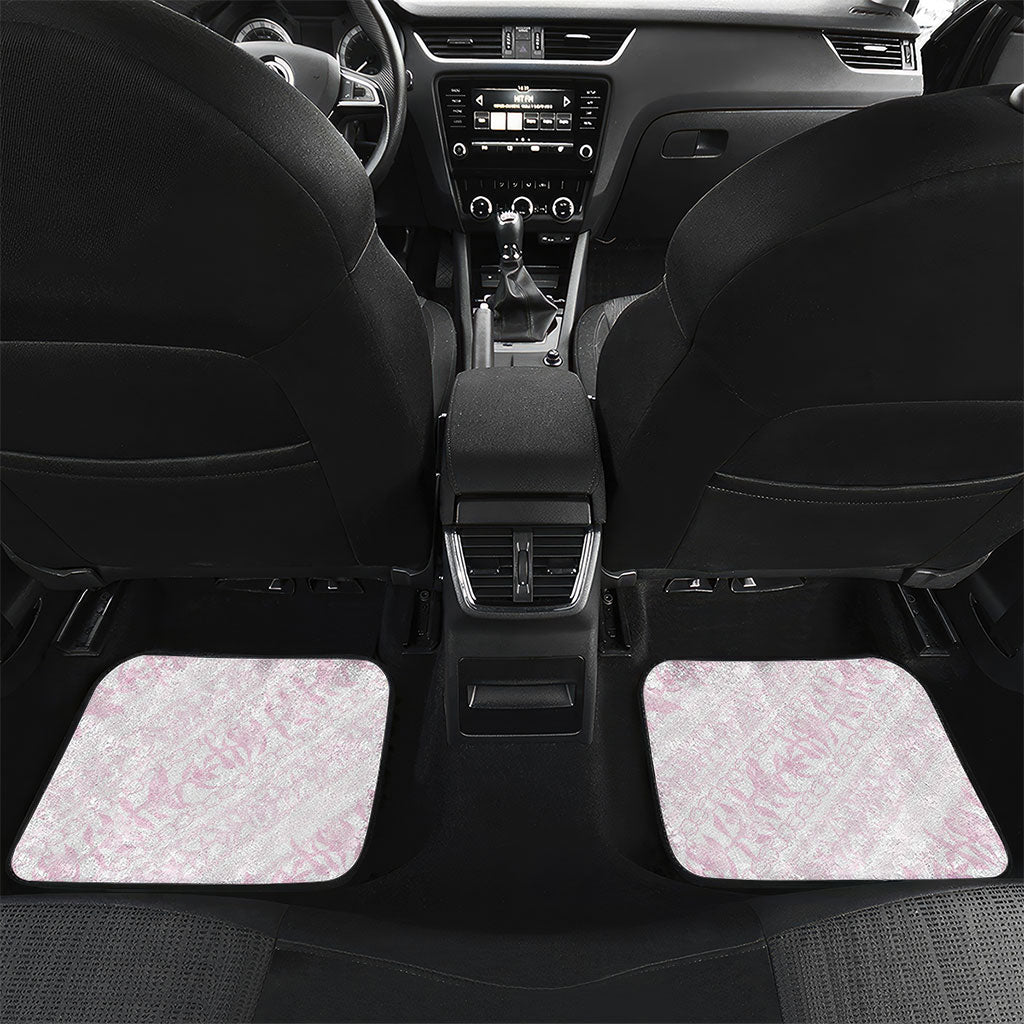 Hawaii Plumeria Lokelani Pikake Lei Car Mats Poni Mama Polynesian Tattoo LT9 Set 2pcs - Back Pink - Polynesian Pride