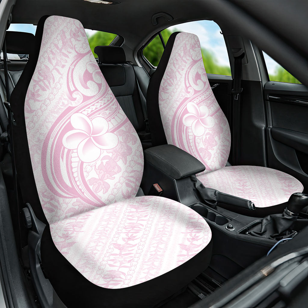 Hawaii Plumeria Lokelani Pikake Lei Car Seat Cover Poni Mama Polynesian Tattoo LT9 One Size Pink - Polynesian Pride