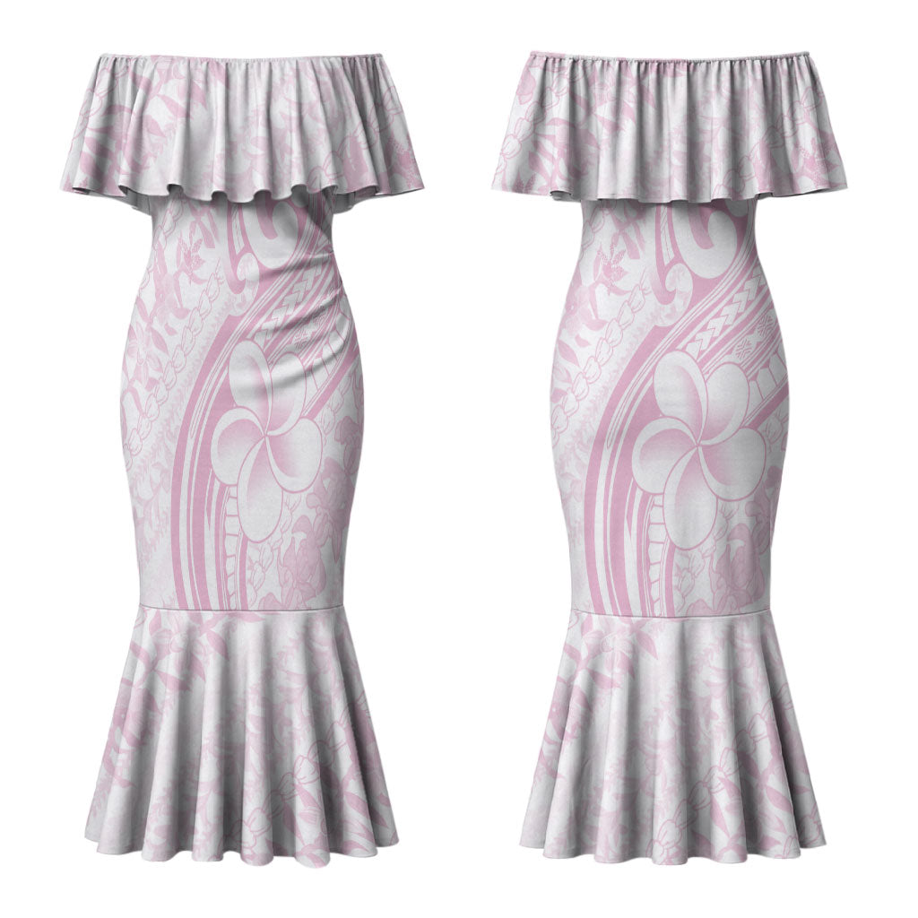 Hawaii Plumeria Lokelani Pikake Lei Couples Matching Mermaid Dress and Hawaiian Shirt Poni Mama Polynesian Tattoo LT9 - Polynesian Pride