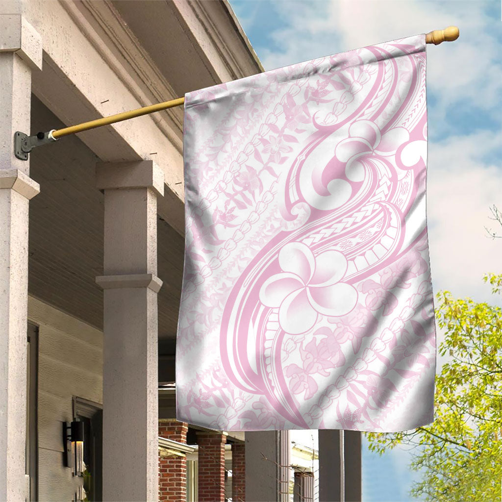 Hawaii Plumeria Lokelani Pikake Lei Garden Flag Poni Mama Polynesian Tattoo LT9 House Flag Pink - Polynesian Pride