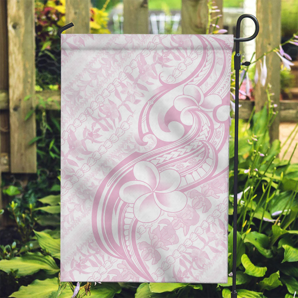 Hawaii Plumeria Lokelani Pikake Lei Garden Flag Poni Mama Polynesian Tattoo LT9 Garden Flag Pink - Polynesian Pride