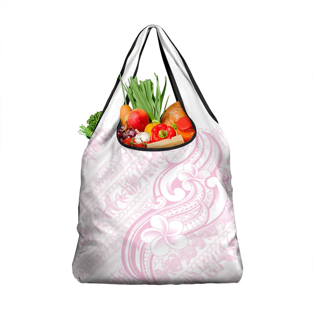 Hawaii Plumeria Lokelani Pikake Lei Grocery Bag Poni Mama Polynesian Tattoo LT9 1-pack One Size Pink - Polynesian Pride