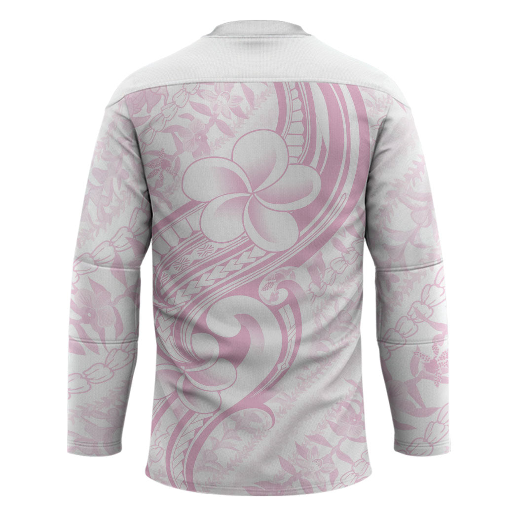Hawaii Plumeria Lokelani Pikake Lei Hockey Jersey Poni Mama Polynesian Tattoo