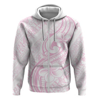 Hawaii Plumeria Lokelani Pikake Lei Hoodie Poni Mama Polynesian Tattoo LT9 Zip Hoodie Pink - Polynesian Pride