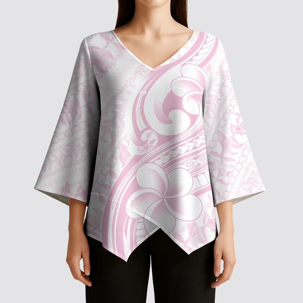 Hawaii Plumeria Lokelani Pikake Lei Kimono Sleeve Blouse Poni Mama Polynesian Tattoo