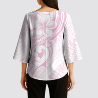 Hawaii Plumeria Lokelani Pikake Lei Kimono Sleeve Blouse Poni Mama Polynesian Tattoo