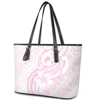 Hawaii Plumeria Lokelani Pikake Lei Leather Tote Bag Poni Mama Polynesian Tattoo LT9 - Polynesian Pride