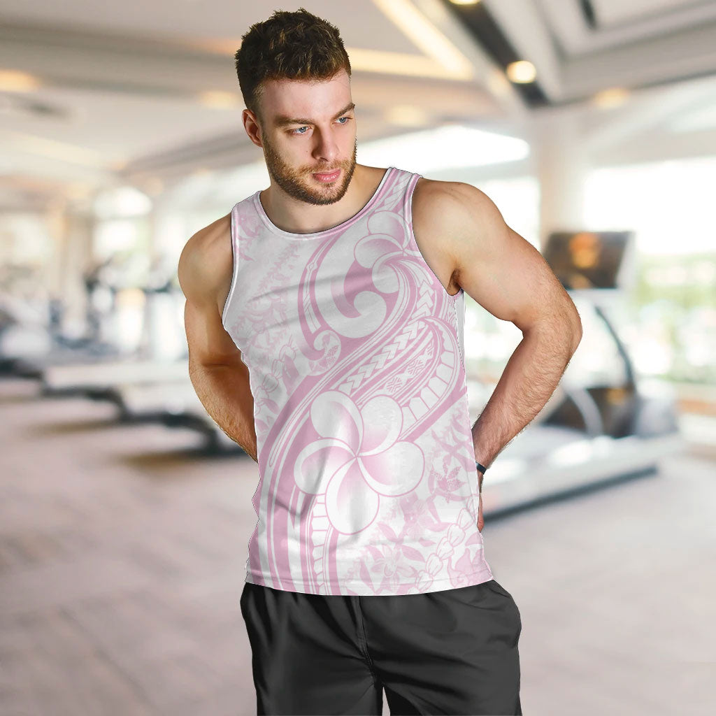Hawaii Plumeria Lokelani Pikake Lei Men Tank Top Poni Mama Polynesian Tattoo LT9 Pink - Polynesian Pride