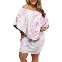 Hawaii Plumeria Lokelani Pikake Lei Off Shoulder Short Dress Poni Mama Polynesian Tattoo