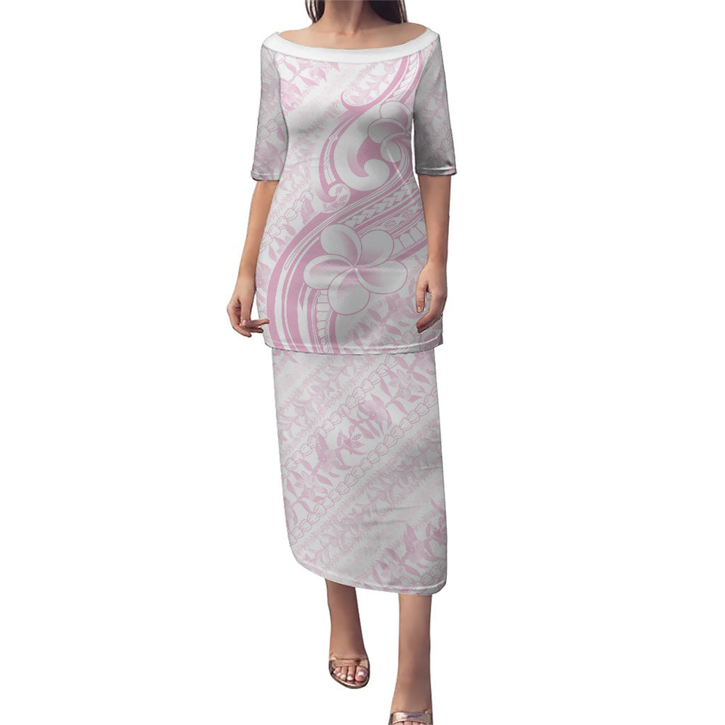 Hawaii Plumeria Lokelani Pikake Lei Puletasi Poni Mama Polynesian Tattoo LT9 Long Dress Pink - Polynesian Pride