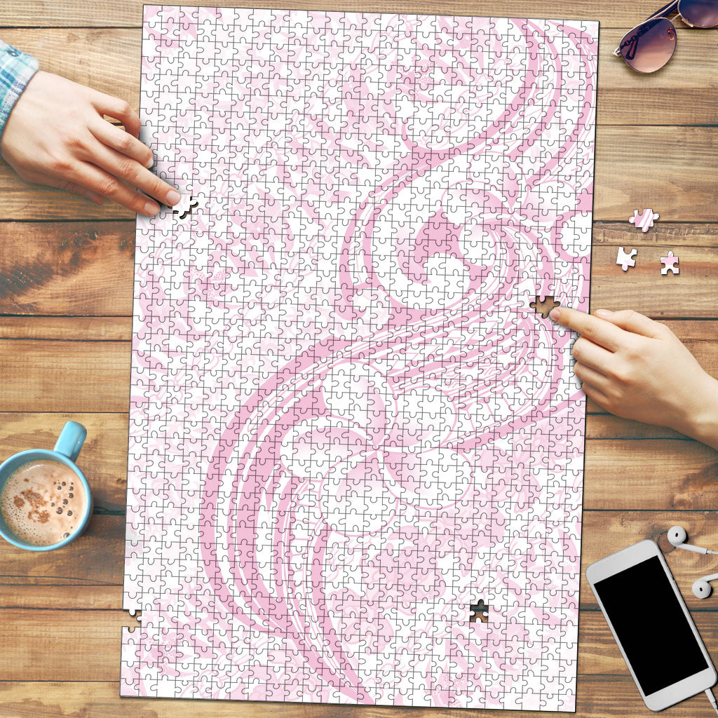 Hawaii Plumeria Lokelani Pikake Lei Puzzle Poni Mama Polynesian Tattoo LT9 Pink - Polynesian Pride