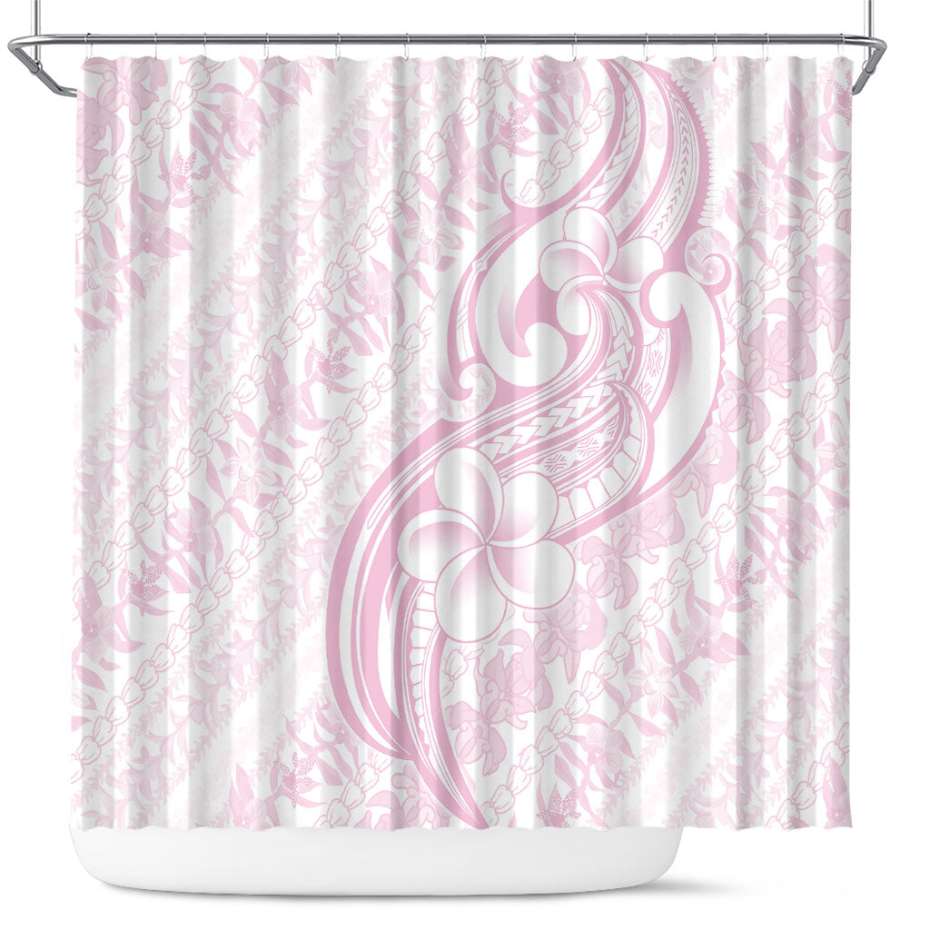 Hawaii Plumeria Lokelani Pikake Lei Shower Curtain Poni Mama Polynesian Tattoo LT9 Pink - Polynesian Pride