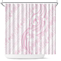 Hawaii Plumeria Lokelani Pikake Lei Shower Curtain Poni Mama Polynesian Tattoo LT9 Pink - Polynesian Pride